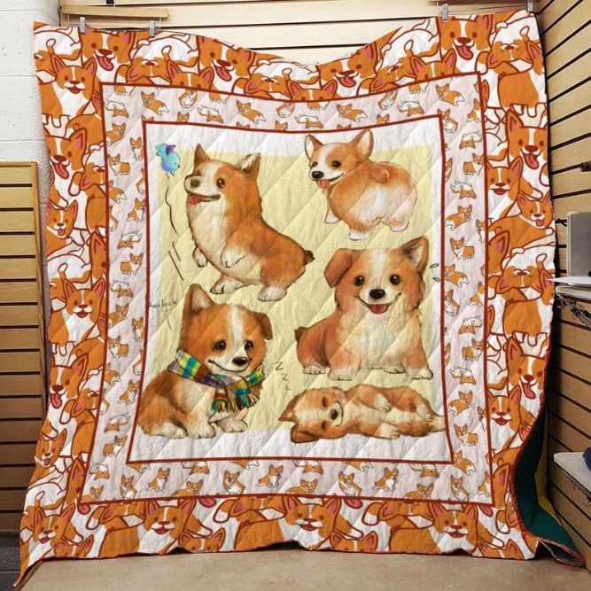 Adorable Corgi Dog Quilt Bedding Set for Animal Lovers