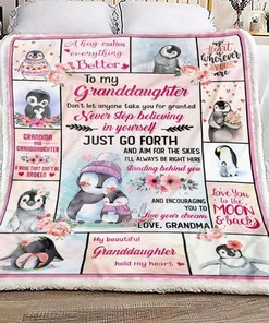 Adorable Penguin Quilt Bedding Set for Granddaughter
