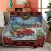 Adorable Red Truck in the Night Quilt Blanket for Christmas Gift - Soft and Cozy