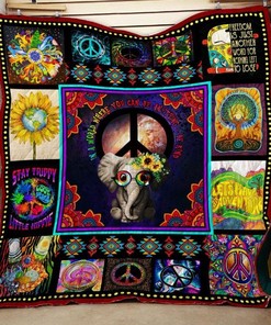 Adventure Awaits Elephant Hippie Quilt Bedding Set