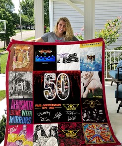 Aerosmith 50 Years Of 1970-2020 For Fans Full-Size Quilt Bedding Set for Music Lovers