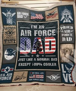 Air Force Dad Quilt Blanket - Celebrate your Air Force Dad with this personalized quilt blanket