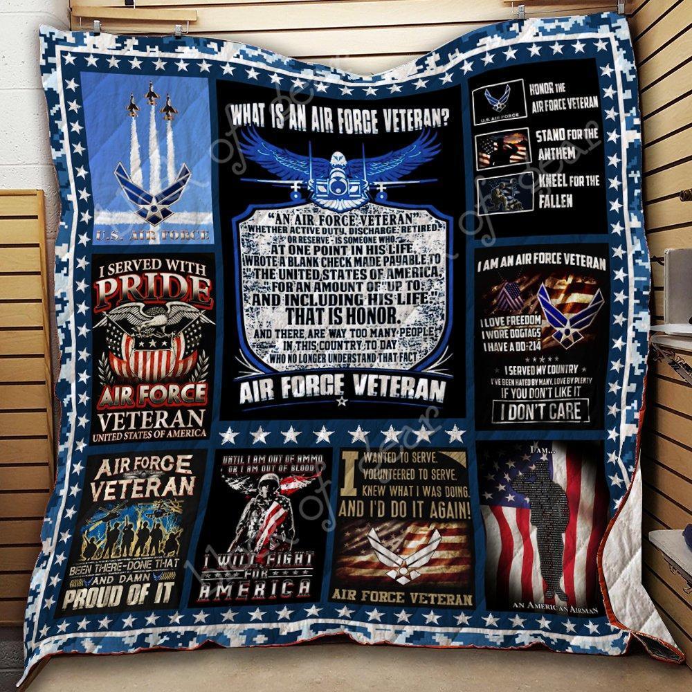 Air Force Veteran Twin Quilt Bedding Set for Kids' Rooms