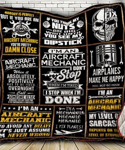 Aircraft Mechanic Quilt P392 with Occupation Theme
