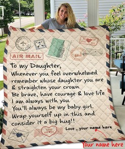 Airmail To Mom Whenever You Feel Overwhelmed Personalized Quilt Blanket - Love gift Mothers and Daughters