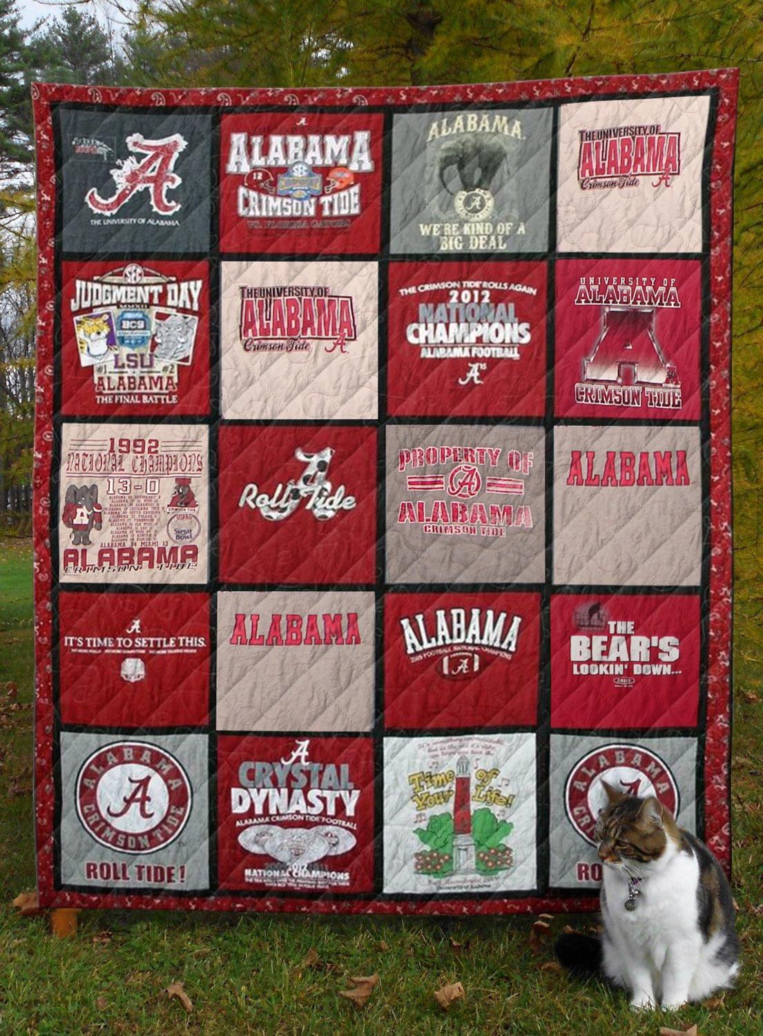 Alabama Crimson Tide LV01 DUP Themed Quilt Blanket with Keywords