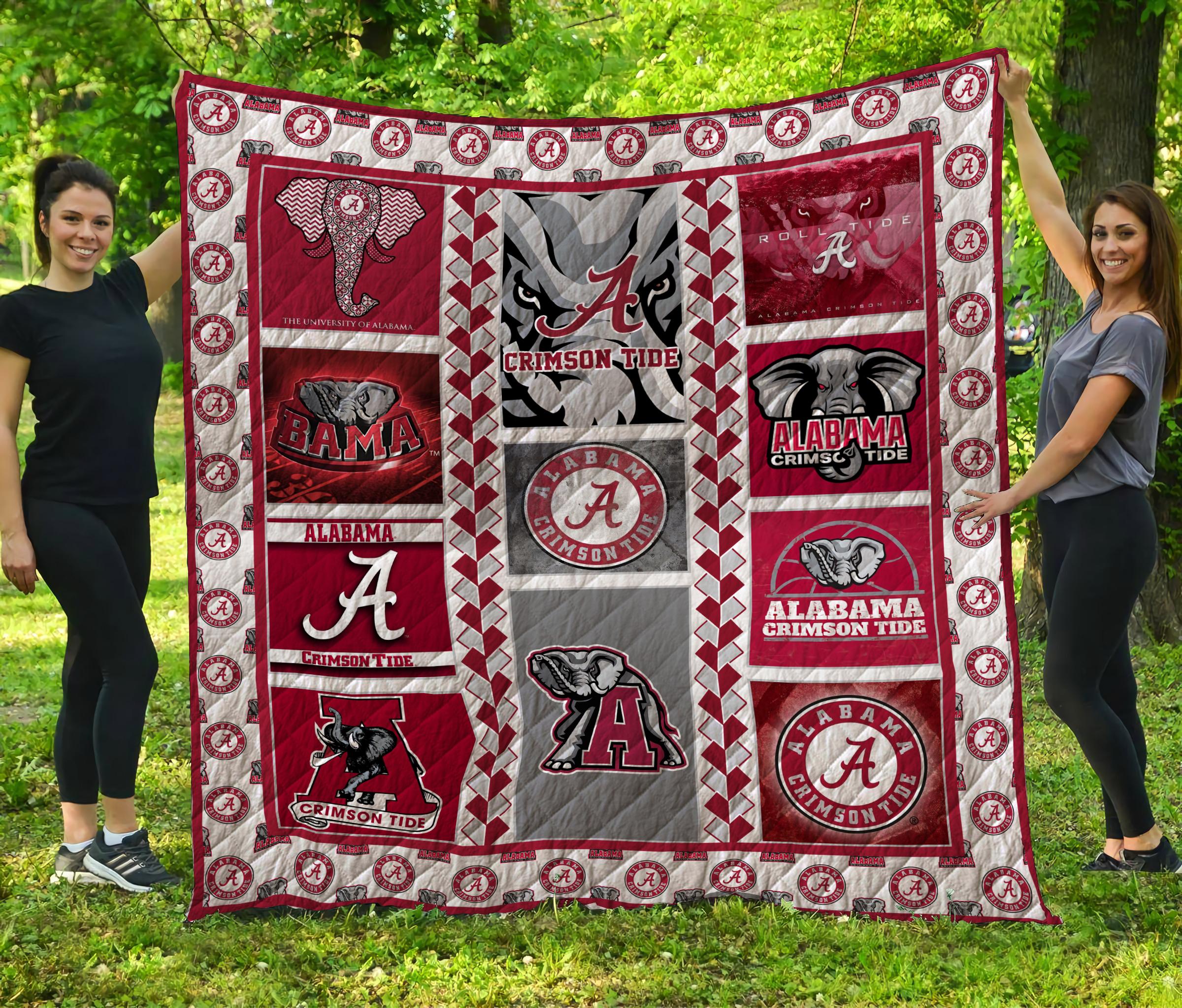 Alabama Crimson Tide Quilt Blanket LC23 DUP with Officially Licensed Logo