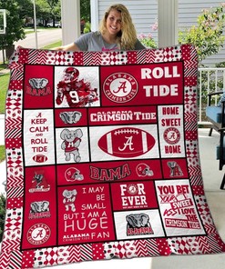 Alabama Crimson Tide Quilt Blanket Th2506 for College Football Fans