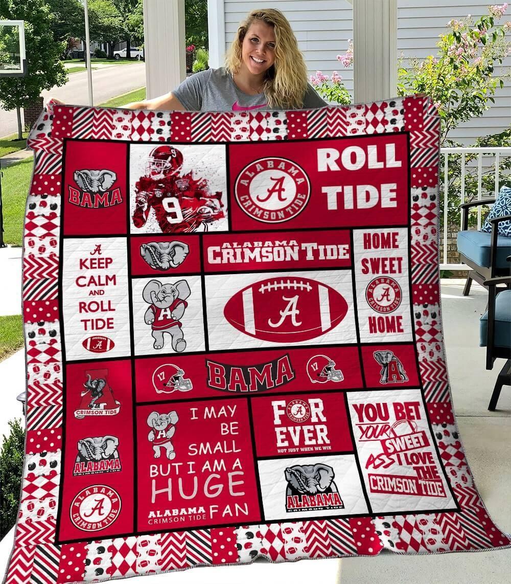 Alabama Crimson Tide Quilt Blanket Th2506 for College Football Fans