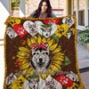 Alaskan Malamute Mom Sunflower Quilt Blanket - Cozy Blanket for Dog Lovers