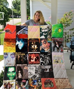 Alice Cooper Albums Quilt Blanket, A Must-Have for Shock Rock Aficionados