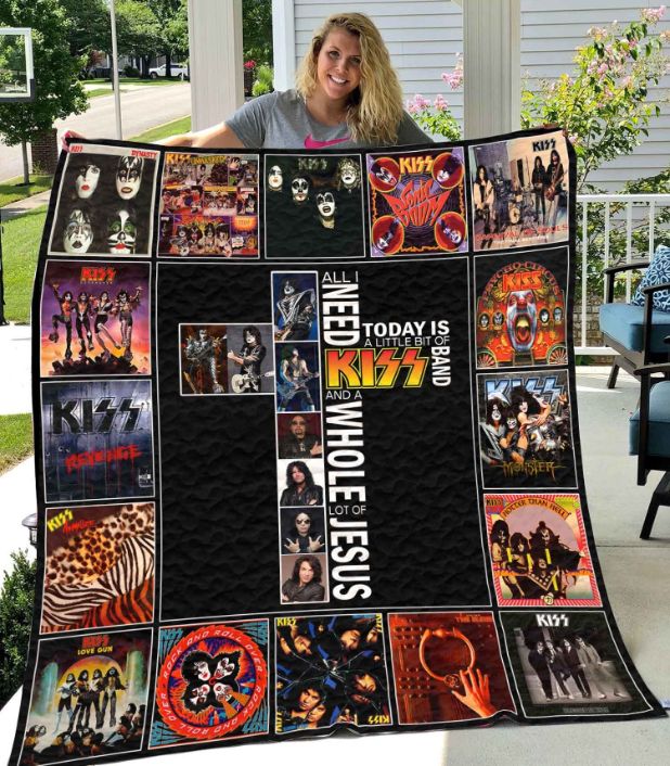 All I Need Today Is Kiss Band And A Whole Lot Of Jesus - Music Inspired Quilt Bedding Set