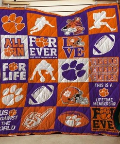 All In NCAA Clemson Tigers Quilt Bedding Set