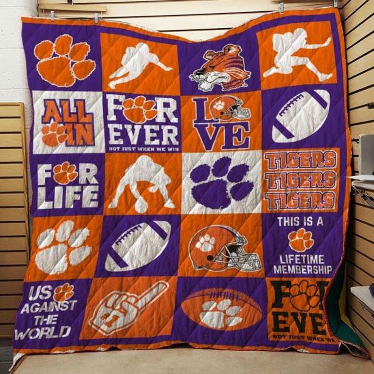 All In NCAA Clemson Tigers Quilt Bedding Set