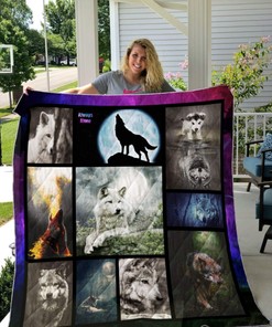 Alone Wolf Picture Collection: Quilt Bedding Set with Fleece Blanket for Wolf Lovers