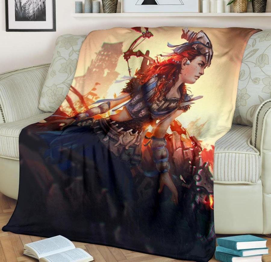 Aloy Horizon Zero Dawn Best Seller Fleece Blanket Gift For Fan, Premium Comfy Sofa Throw Bedding Set