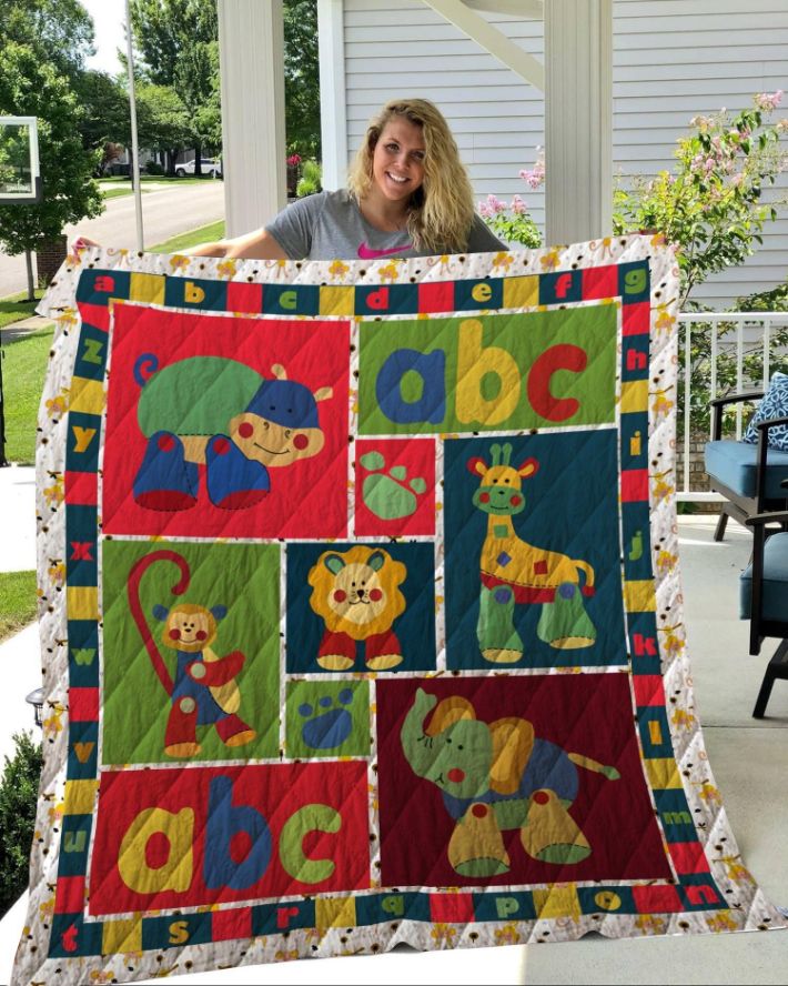 Alphabet Animals Baby Quilt Blanket with Unique and Adorable Animal Prints