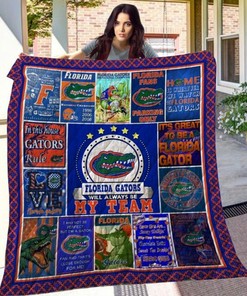 Always Be My Team Ncaa Florida Gators Collected Quilt Bedding Set with Love Quilt Blanket