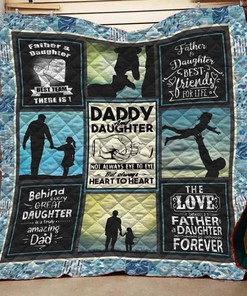 Always Heart To Heart- Dad And Daughter Quilt Bedding Set for Kids.