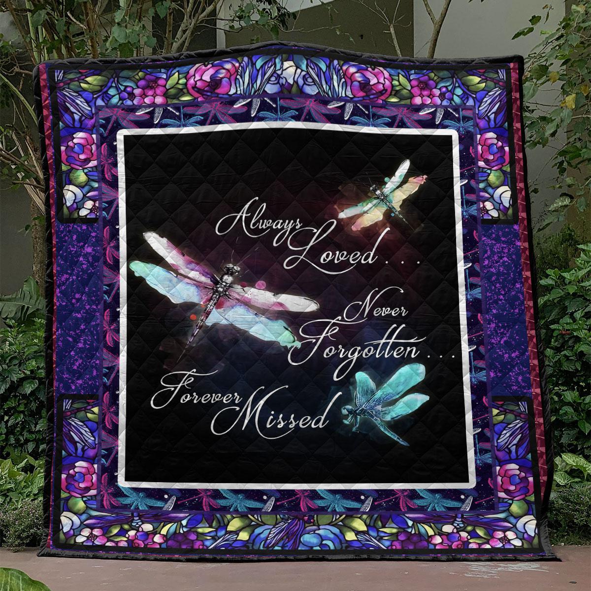 Always Loved Dragonfly Full Size Quilt Bed Set