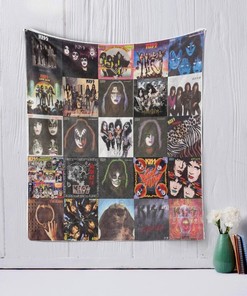 Amazing Kiss Band Design Quilt Blanket - Amazing Kiss Band Design Vintage Quilt Bedding Set