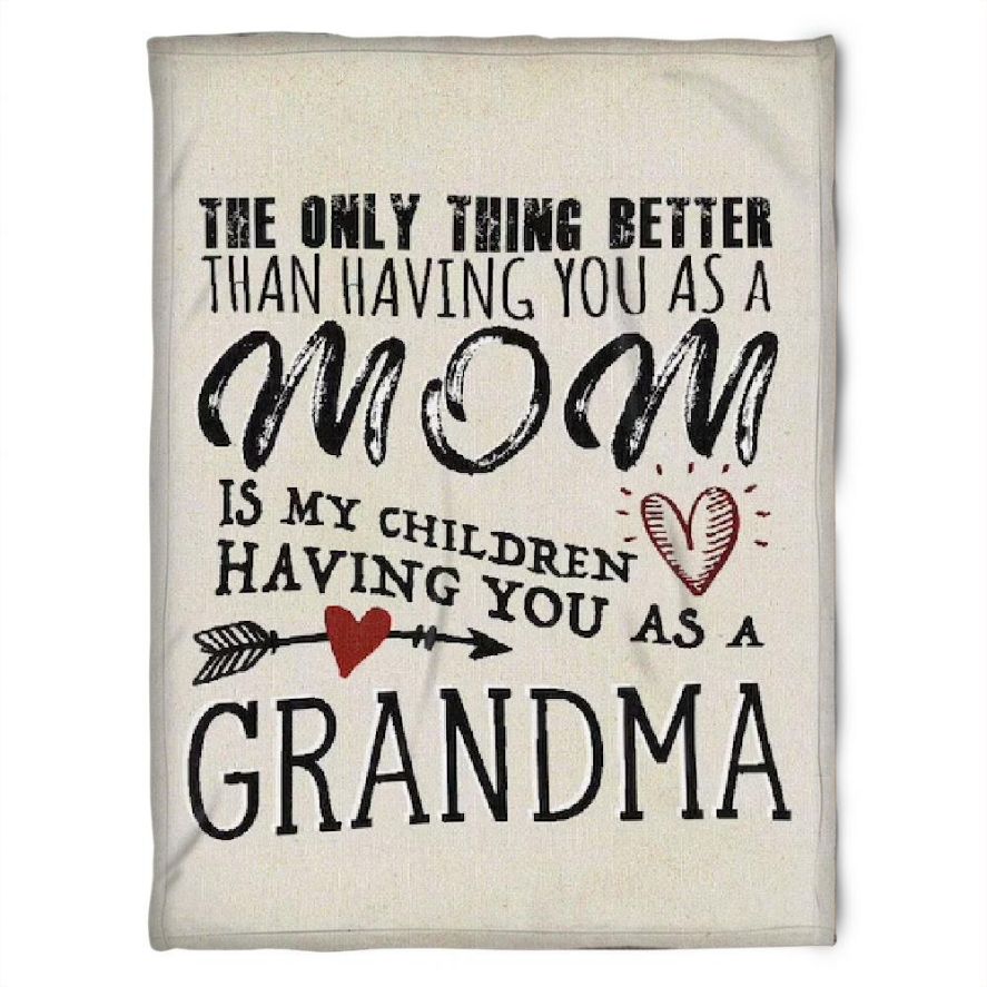 Amazing Mom Fleece Blanket for Family from Granddaughter and Grandson