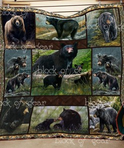 American Black Bear Wildlife Quilt Bedding Set