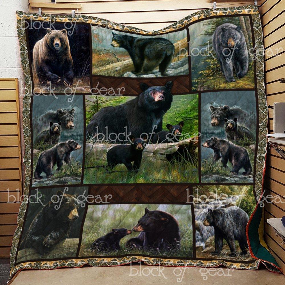 American Black Bear Wildlife Quilt Bedding Set