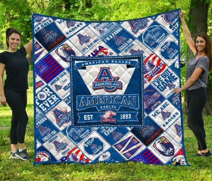 American Eagles EST 1893 Ncaa Quilt Bedding Set Vintage