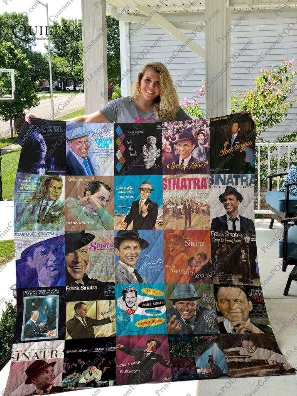 American Singer Frank Sinatra Combined Quilt Bed Set with Musician Theme