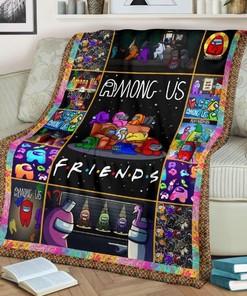 Among Us Friends Fleece Blanket Gift for Fan, Premium Comfy Sofa Throw Blanket Gift