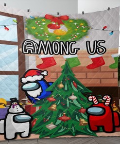 Among Us Gift For Fan, Among Us Christmas Quilt Blanket - Impostor Among Us for Fans