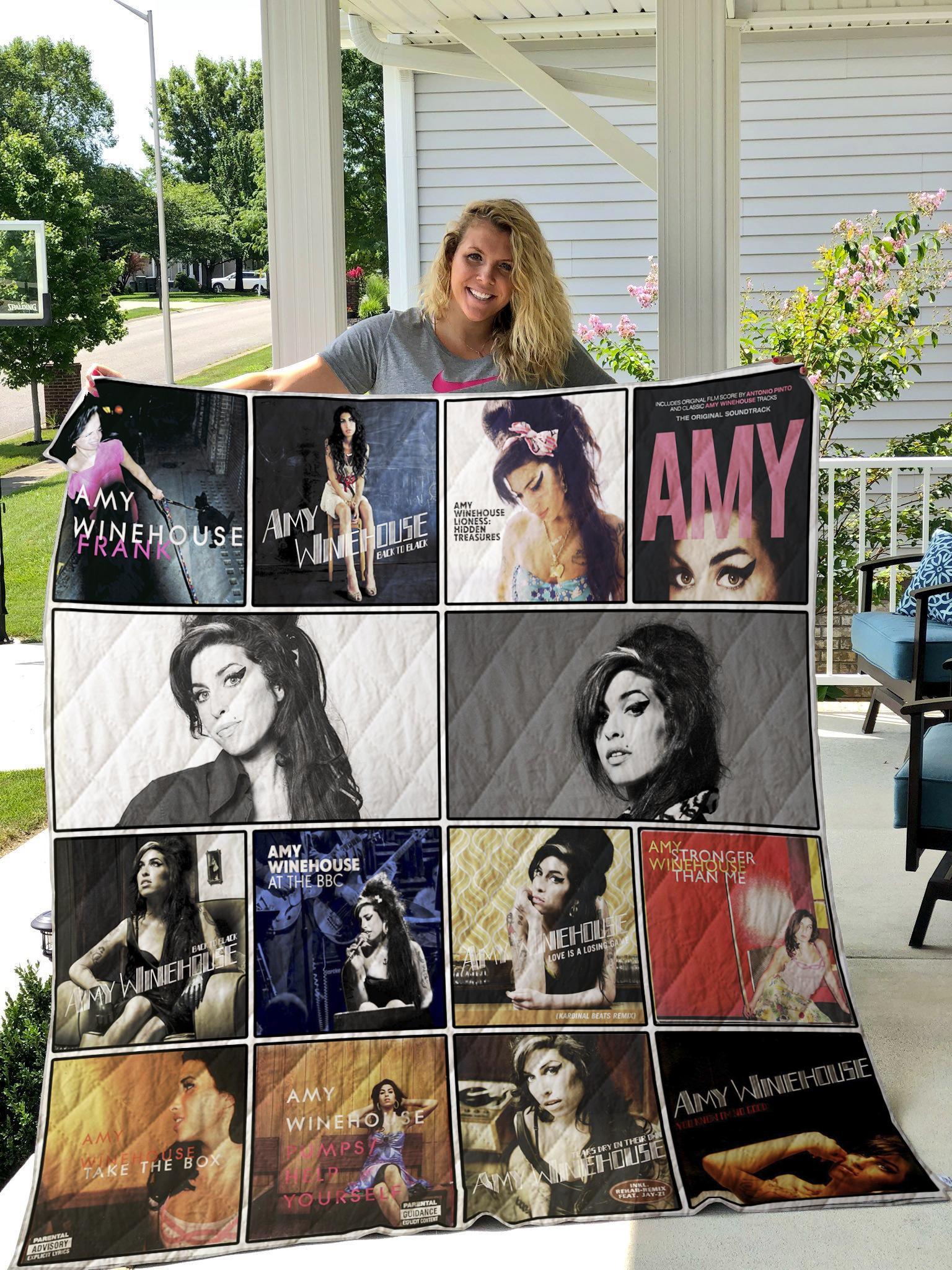 Amy Winehouse Quilt Blanket for Fans of the Late Singer