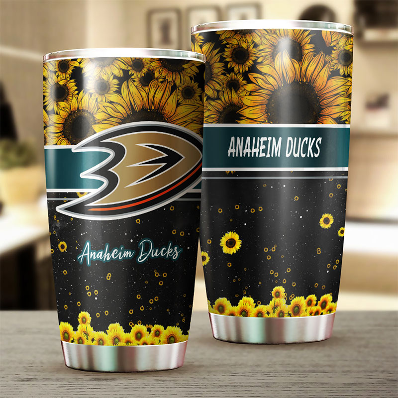 Anaheim Ducks NHL Tumbler - Beautiful Sunflower Tumbler - Image 2