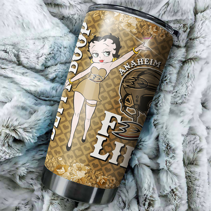 Anaheim Ducks NHL Tumbler: Betty Boop Design Tumbler for NHL Fans, Perfect for Any Occasion