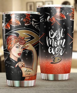 Anaheim Ducks NHL Tumbler: Strong Mom Tumbler with NHL Logo, Perfect for Dedicated Fans