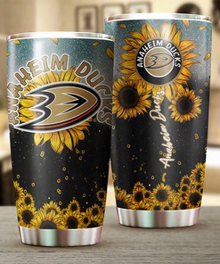 Anaheim Ducks NHL Tumbler: Sunflower Design Tumbler for NHL Fans, Ideal for Any Occasion