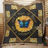 And I Think to Myself What a Wonderful World Butterfly Sunflower Lo Quilt Blanket - Inspiring Gift for Everyone