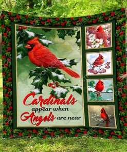 Angels Appear When Cardinals Are Near Quilt Blanket - Perfect Gift for Cardinals Fans