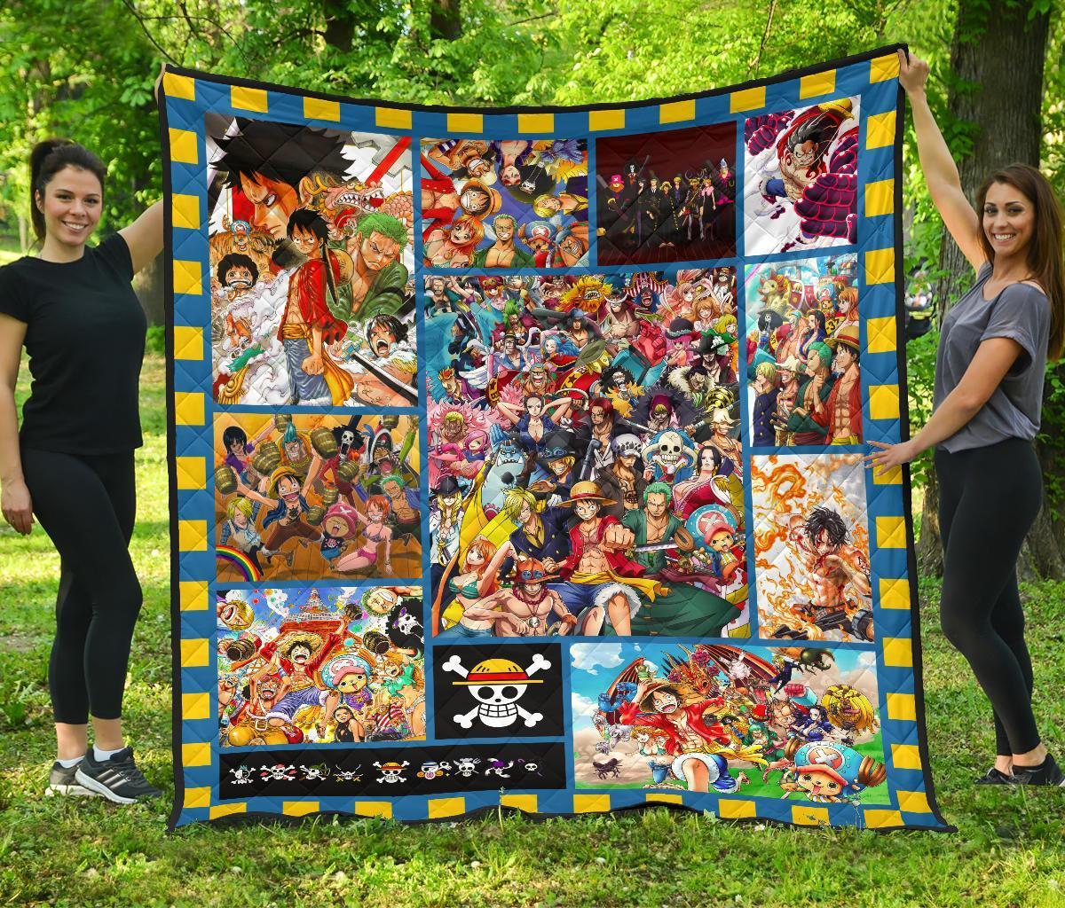 Anime One Piece Quilt Blanket Fan Gift Idea for King Bed Set