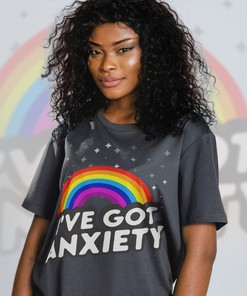 Anxiety but Love Wins Unisex Shirts, PRIDE Months Shirts with Love Symbol Print, Funny LGBT T-Shirt