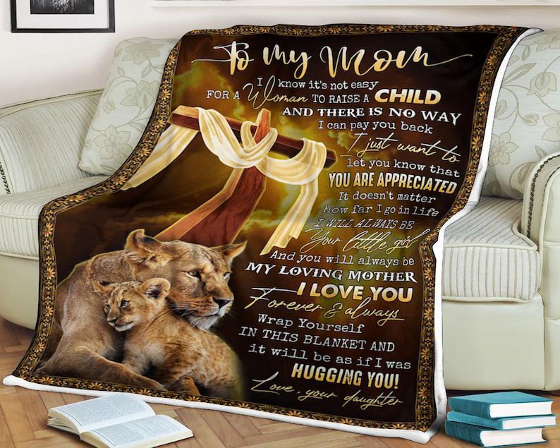 Appreciate Your Loving Mother with Lion Blanket on Sofa