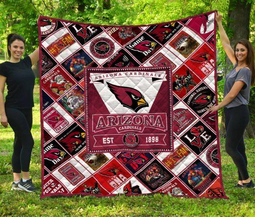 Arizona Cardinals Quilt Blanket LC8 DUP - Rise Up Cardinals for NFL Fans