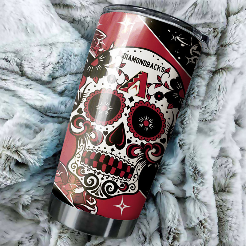 Arizona Diamondbacks MLB Tumbler - Skull Design for Diehard Baseball Fans - Image 2