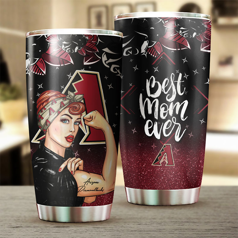 Arizona Diamondbacks MLB Tumbler - Strong Best Mom Ever Personalized Gift for Baseball-loving Moms