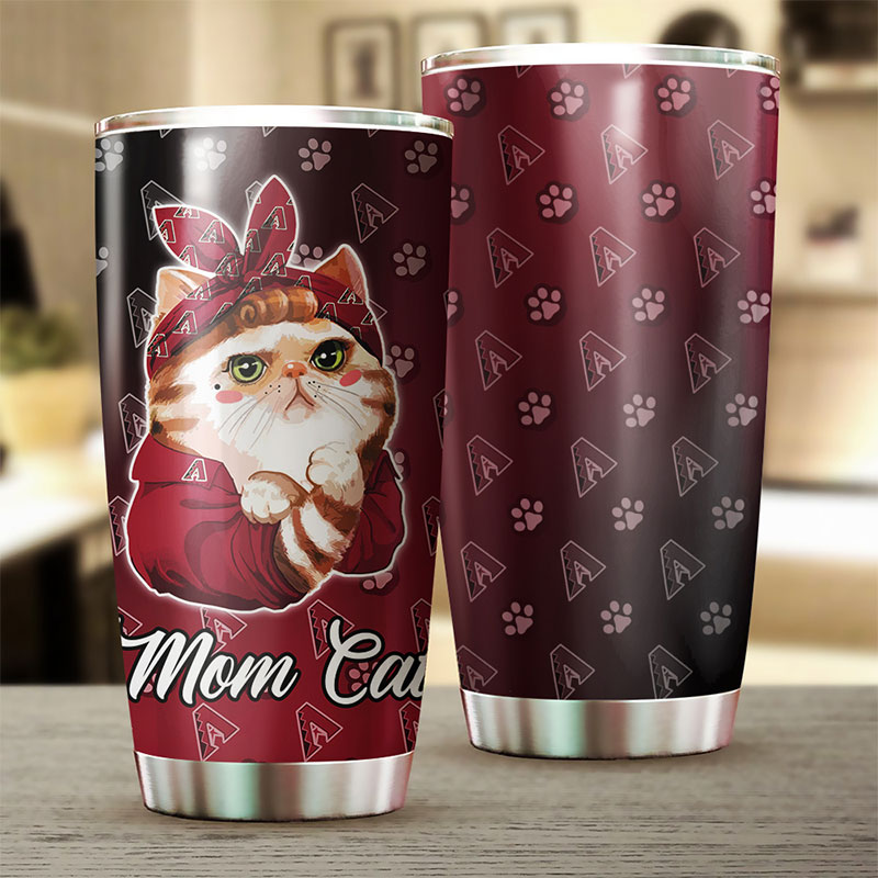 Arizona Diamondbacks MLB Tumbler for Cat Moms with MLB Logo - Image 2
