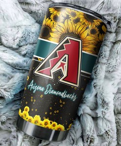 Arizona Diamondbacks MLB Tumbler with Beautiful Sunflower Design and MLB Logo