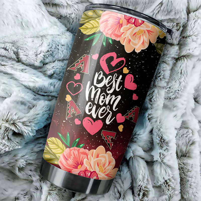 Arizona Diamondbacks MLB Tumbler with Cool Flower Design - Perfect Gift for Moms who Love Baseball