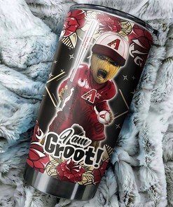 Arizona Diamondbacks MLB Tumbler with I Am Groot quote and custom MLB logo