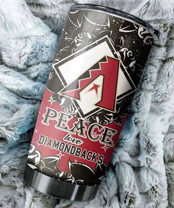 Arizona Diamondbacks MLB Tumbler with Peace Love Design and MLB Logo